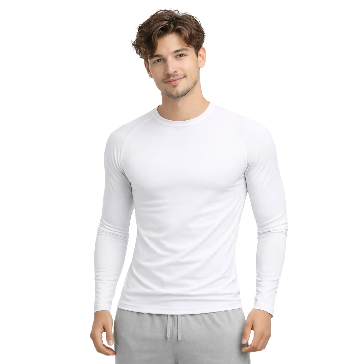 Camiseta Manga Longa Térmica Masculina Branca Proteção Solar UV 50+ - Image 2