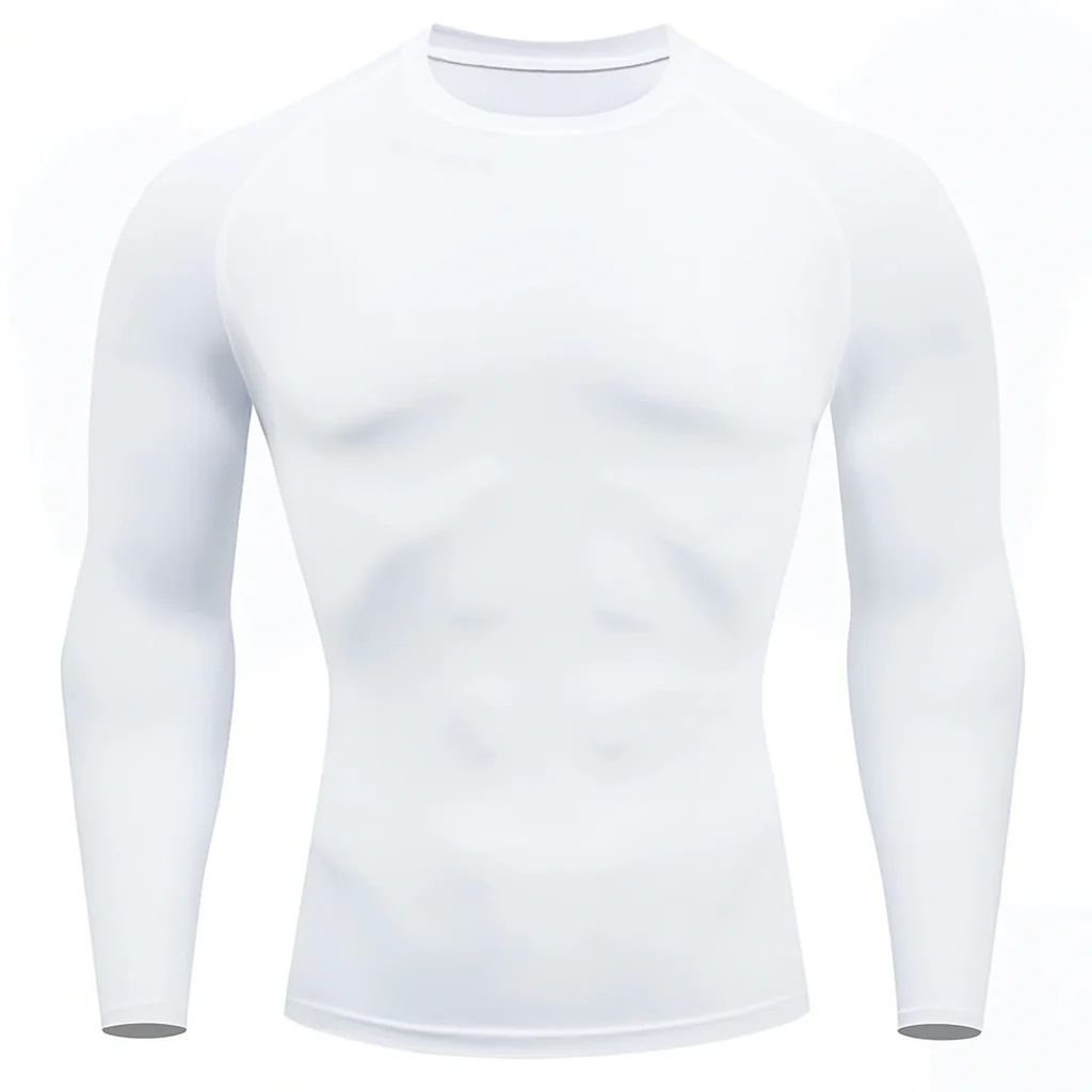 Camiseta Manga Longa Térmica Masculina Branca Proteção Solar UV 50+ - Image 3